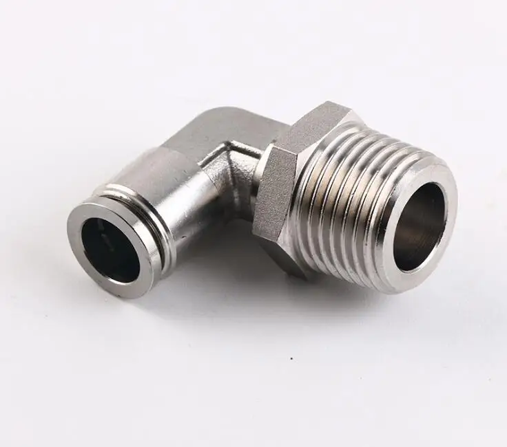 

Pneumatic 4-16mm Tube Hose Push In 1/8 1/4 3/8 1/2 BSP Thread stainless steel 304 male elbow fitting