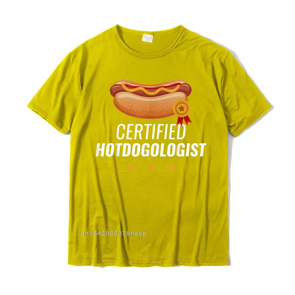 Certified Hotdogologist Funny HOT DOG Gift Hotdog T-Shirt Popular Man Tshirts Summer Tops Shirt Cotton Unique