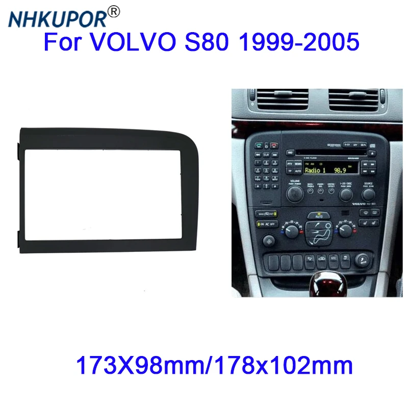 Car Radio CD DVD Fascia For VOLVO S80 1999-2005 Double 2 DIN Stereo Holder Panel Dash Trim Installation Frame Kit