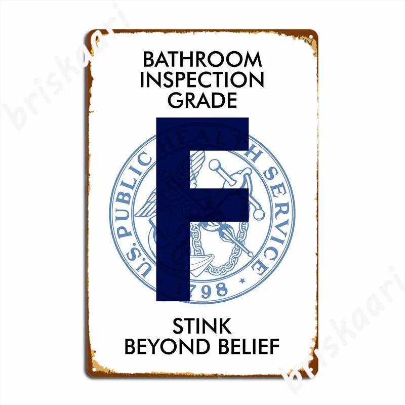 Bathroom Inspection Stink Metal Sign Plaques Wall Vintage Pub Tin Sign Poster