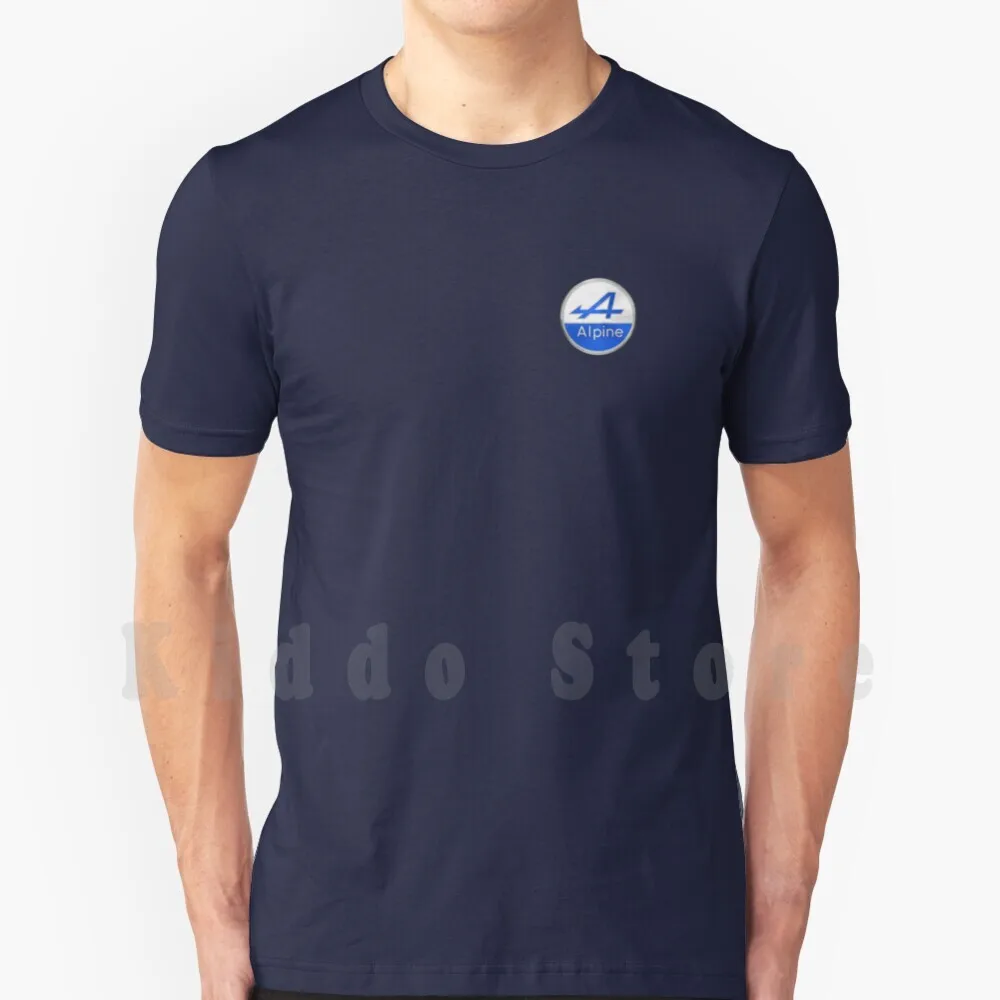 Alpine Car Logo Vintage T Shirt DIY Big Size 100% Cotton Alpine A110 Car Rally Classic French Racing Alpine A110 Blue