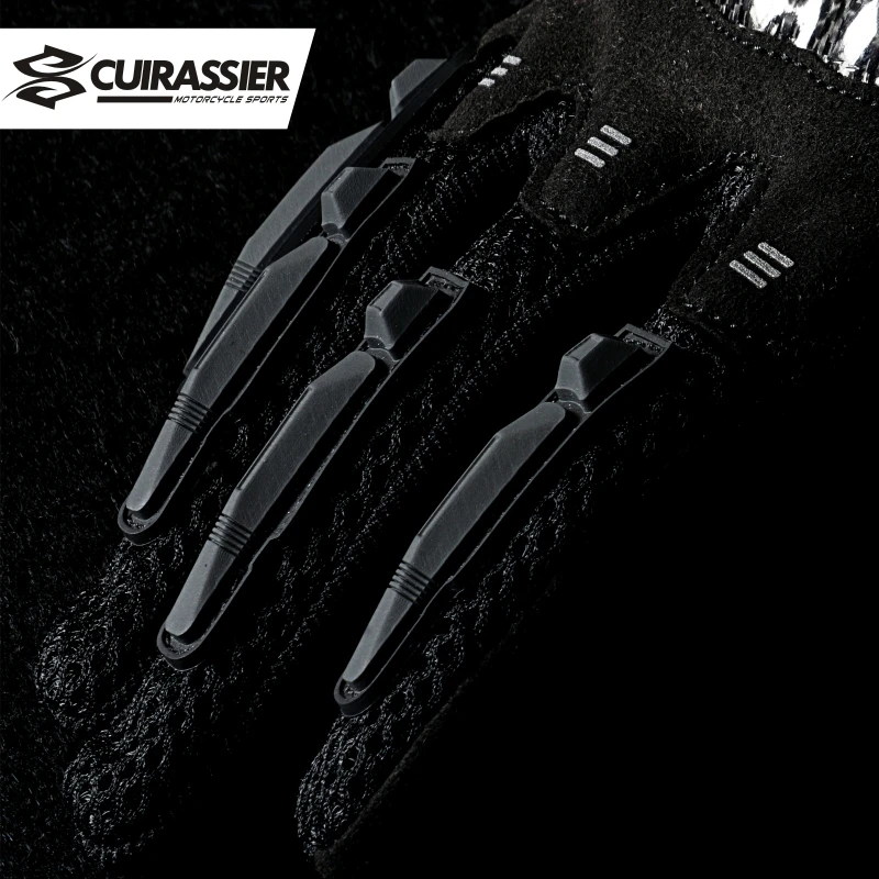 Cuirassier-Guantes de fibra de carbono para hombre, manoplas antideslizantes para Motocross, pantalla táctil, TX200