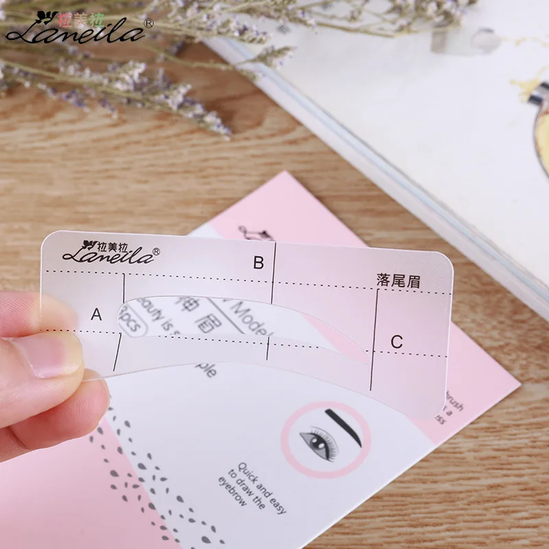 3 styles reusable Eyebrow stencil pencil for eyebrows enhancer drawing guide card brow template DIY make up tools