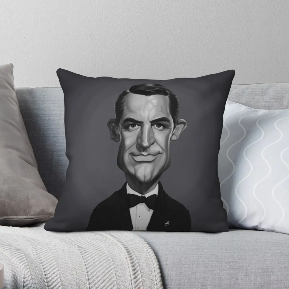 Cary Grant Square Pillowcase Polyester Linen Velvet Pattern Zip Decor Throw Pillow Case Sofa Seater Cushion Cover 18