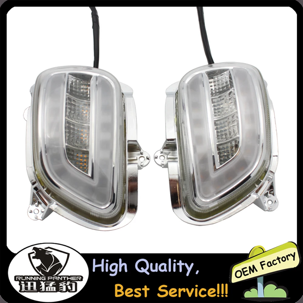 Clear/ Smoke Motorcycle LED Front Side Turn Signal Indicator Lights for Honda Goldwing GL1800 F6B 2001-2006 2005 2004 GL 1800