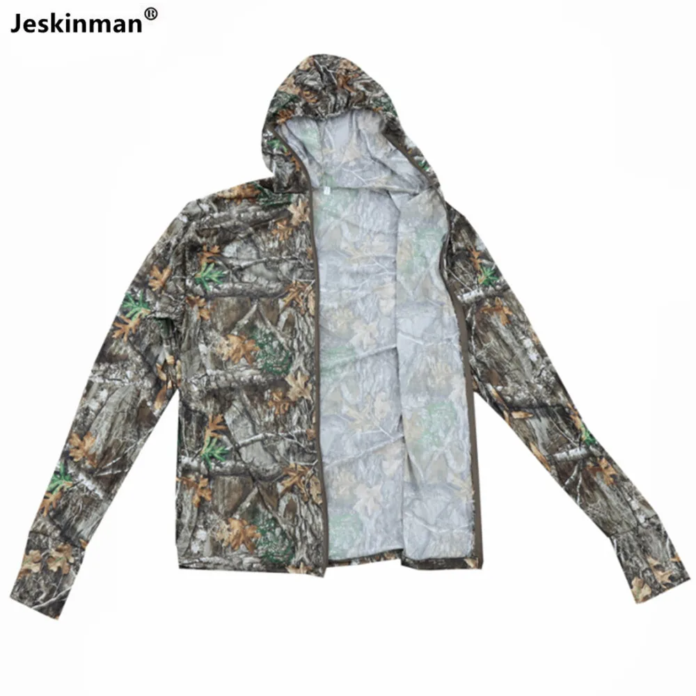 Summer Outdoor Maple Leaves Camo Sunshade Hunting Fishing Jacket Thin Lightweight Breathable Quick-Dry Sports Top Hooded Jacket