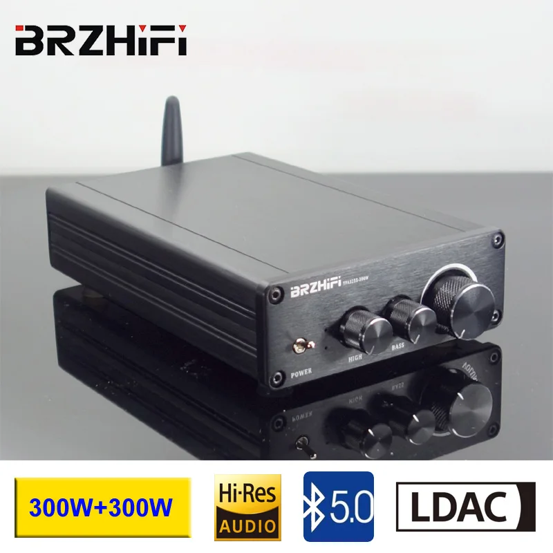 

BRZHIFI HiFi TPA3255 Audiophile BT 5.0 Digital Power Amplifier 300W+300W LDAC Stereo Audio Desktop Home Amplifier