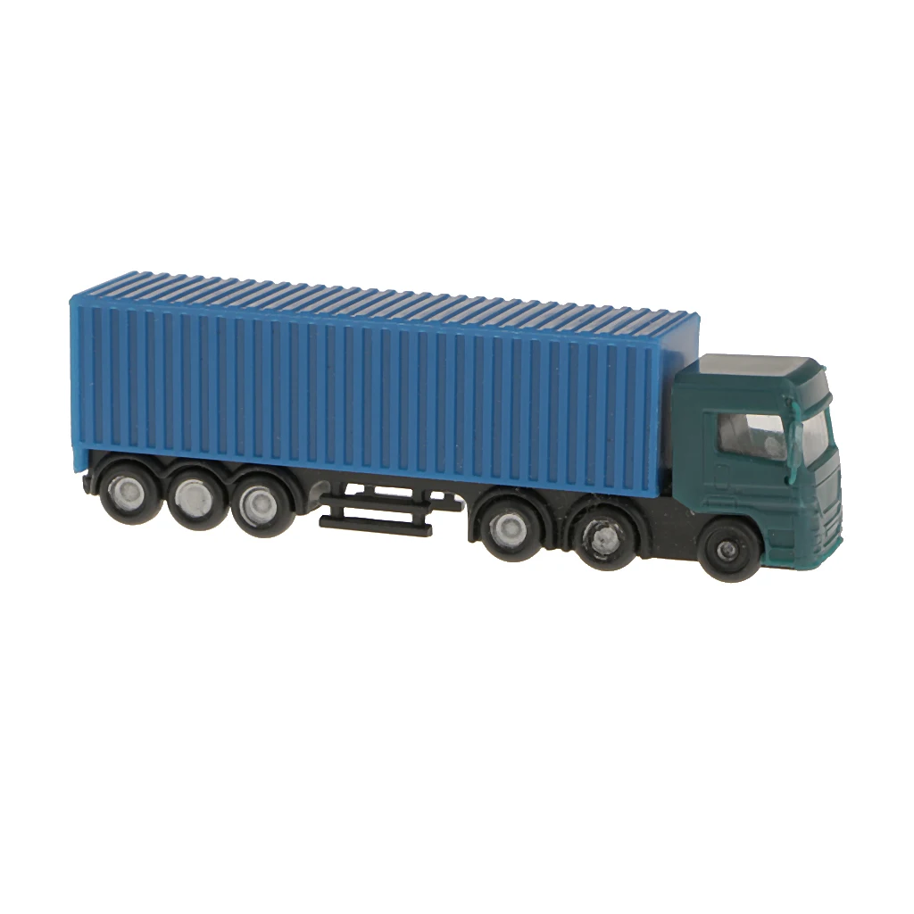 2Pcs Model Container Truck Figure Transporter Truck Vehicle Car 1:150 N Scale Building Scenery Layout