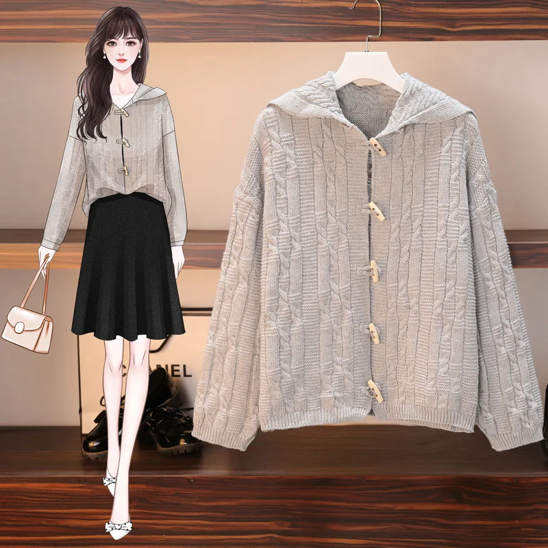 Mới Thu Dạo Phố Dệt Kim Áo Len Cardigan Áo Khoác Nữ Cổ Chữ V Vintage Áo Len Hàn Quốc Sang Trọng Cổ Áo Len Nữ Hoodie 11844