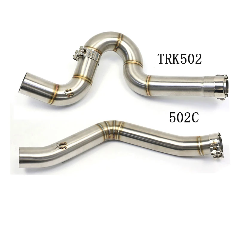 Middle Link Pipe Exhaust Motorcycle Stainless Steel Muffler For Benelli 502C 502X TRK502 TRK 502 2016 2017 2018 Pit Bike