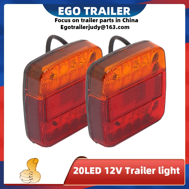 20 LEDs Tail Light Rear Lamps Boat Trailer 12V Rear Parts for Trailer Truck price for 2pcs