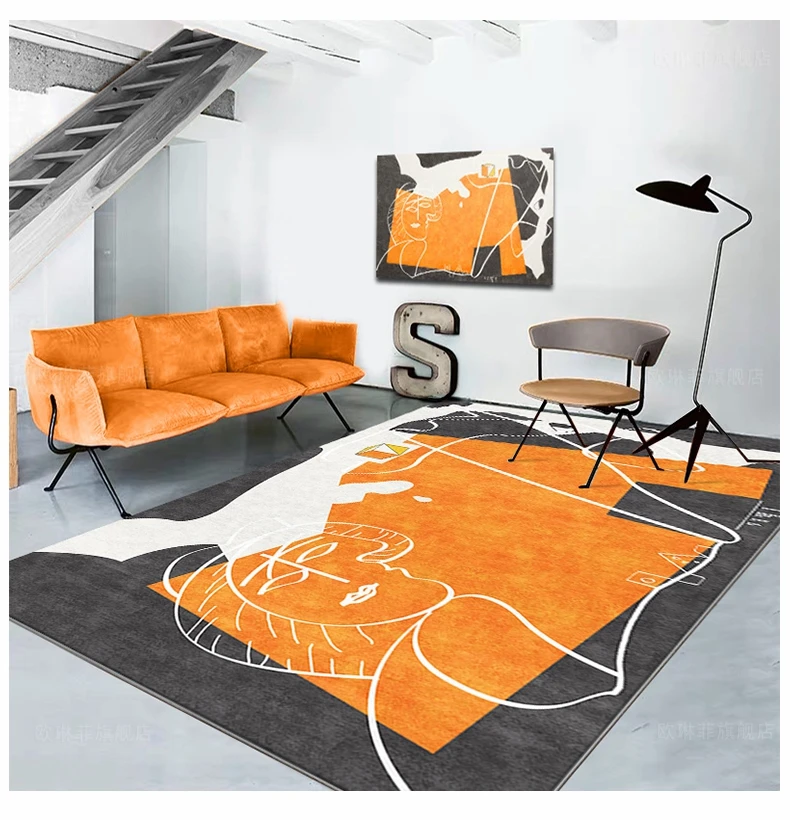 

PAYSOTA-Abstract Art Carpet, Living Room, Bedroom, Home Decoration, Rectangular Mat