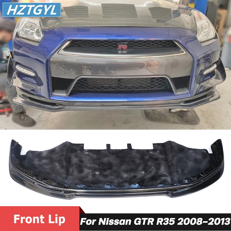 

T Style Carbon Fiber Material Front Bumper Lip Chin For Nissan GTR R35 Car Tuning 2008-2013