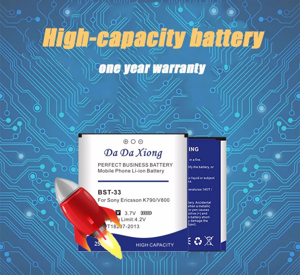 3000mAh BST-33 BST33 For Sony Ericsson G900 M600 W880 P990 K550C W395c K800 U10I W610 W660 V800 C702 C901 Phone Battery