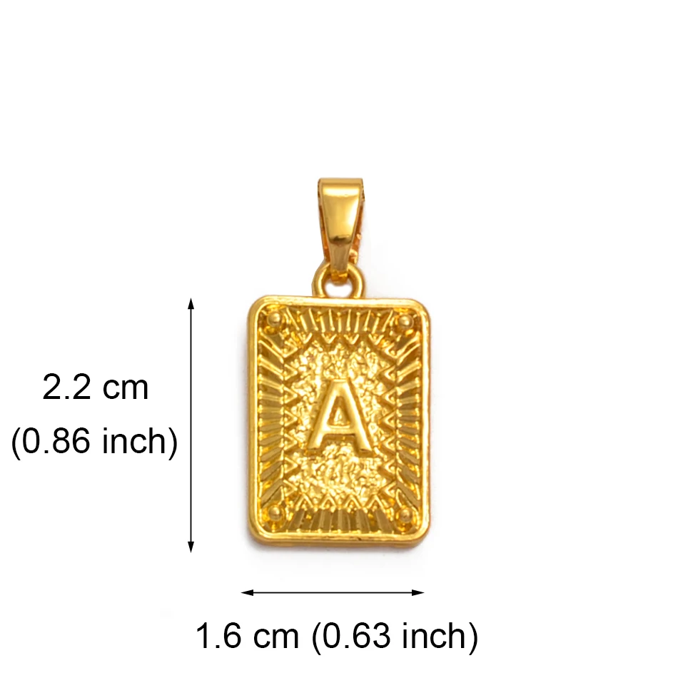 Anniyo (26pcs/Lot) Wholesale Square Letters Charm Pendant A-Z English Initial Alphabet ABC Pendants Jewelry #221606B