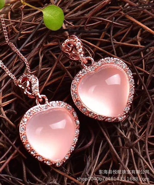 Natural Rose Quartz Women Pendant Love Heart Crystal Rose Quartz 20x20mm Rose quartz Fashion Stone AAAAA