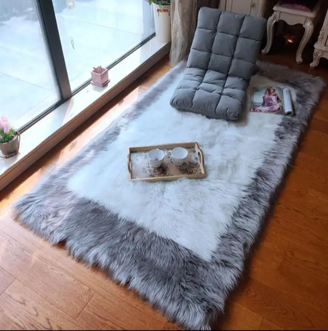 Super Fluffy Thickened Silk Hair Non-slip Carpet Living Room Coffee Table Blanket Bedroom Bedside Mat Yoga Rugs Oval  Plush Rug