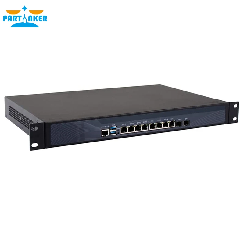 Partaker R7 Tường Lửa 1U Rackmount An Ninh Mạng Máy Intel Pentium B950 Với 8 * Intel I-211 Cổng Gigabit Ethernet 2 SFP