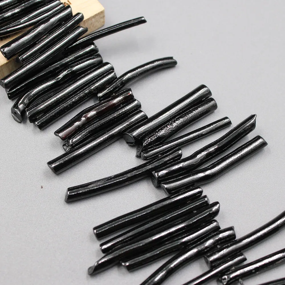 APDGG Natural 2-5x37-39mm Top Drilled Black Coral Double Stick Points Crown Crystal Beads