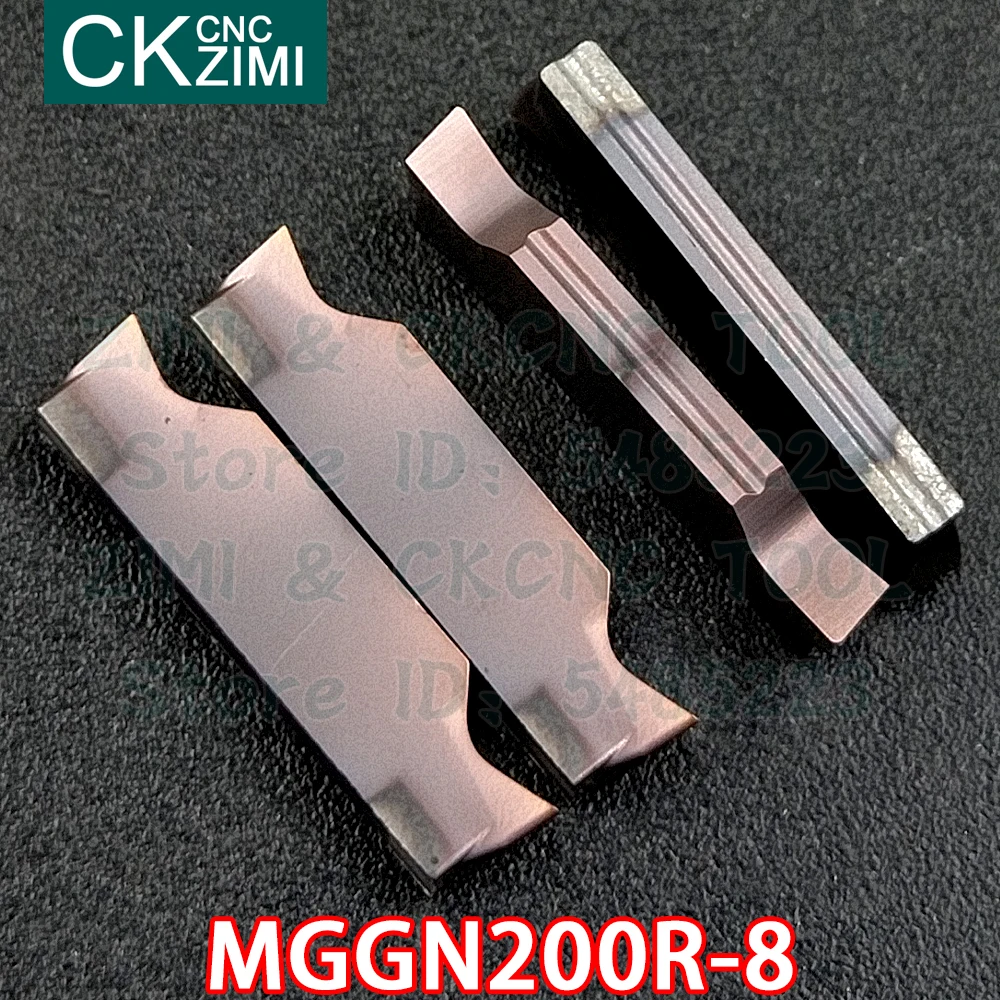 Ferramenta de ranhuramento para corte, ferramenta de metal de torno para aço inoxidável com 8 inserções de metal mggn 200r