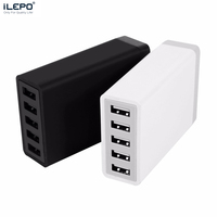 ILEPO 40W 5 USB Charger Fast Charger 5V2A Quick Charge Charger Station Dock With Cable For iPhone iPad xiaomi Kindle AU US EU KR