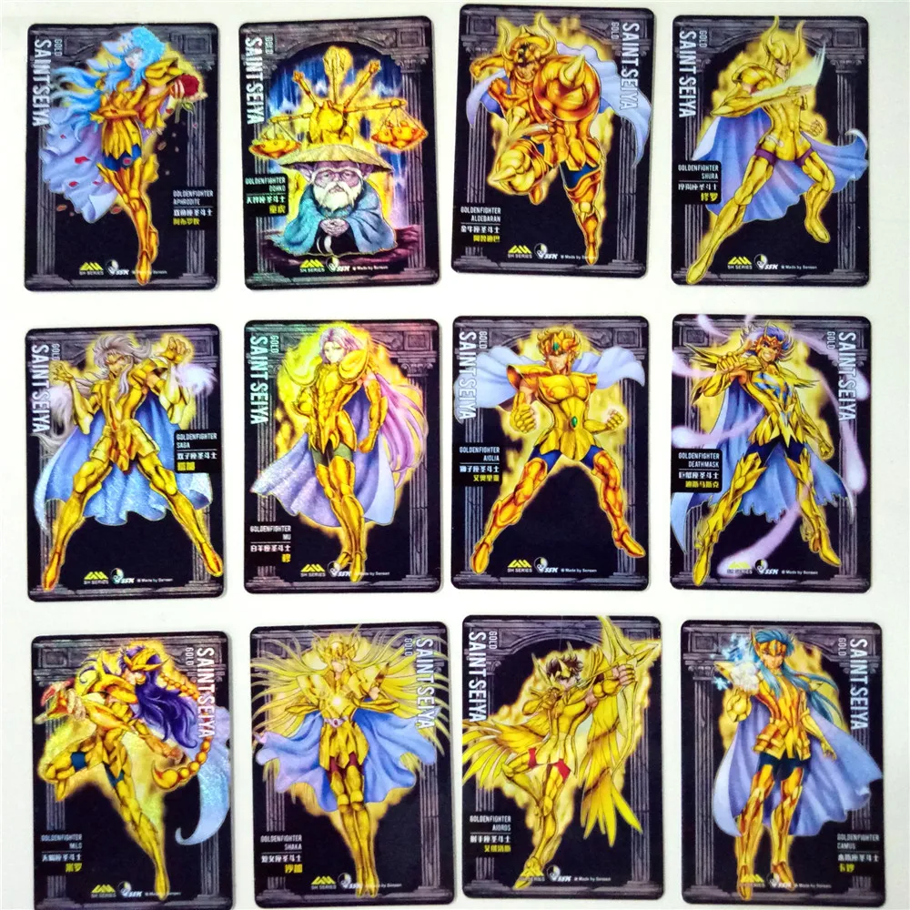 63pcs/Set Saint Seiya Shining Card Complete Collection Gold Saint Figure Card Commemorative Car Toys