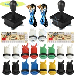 2 Players Arcade DIY Kit Zero Delay USB Encoder American Style Joystick 28mm Push Button PC Mame Raspberry pi 1 2 3