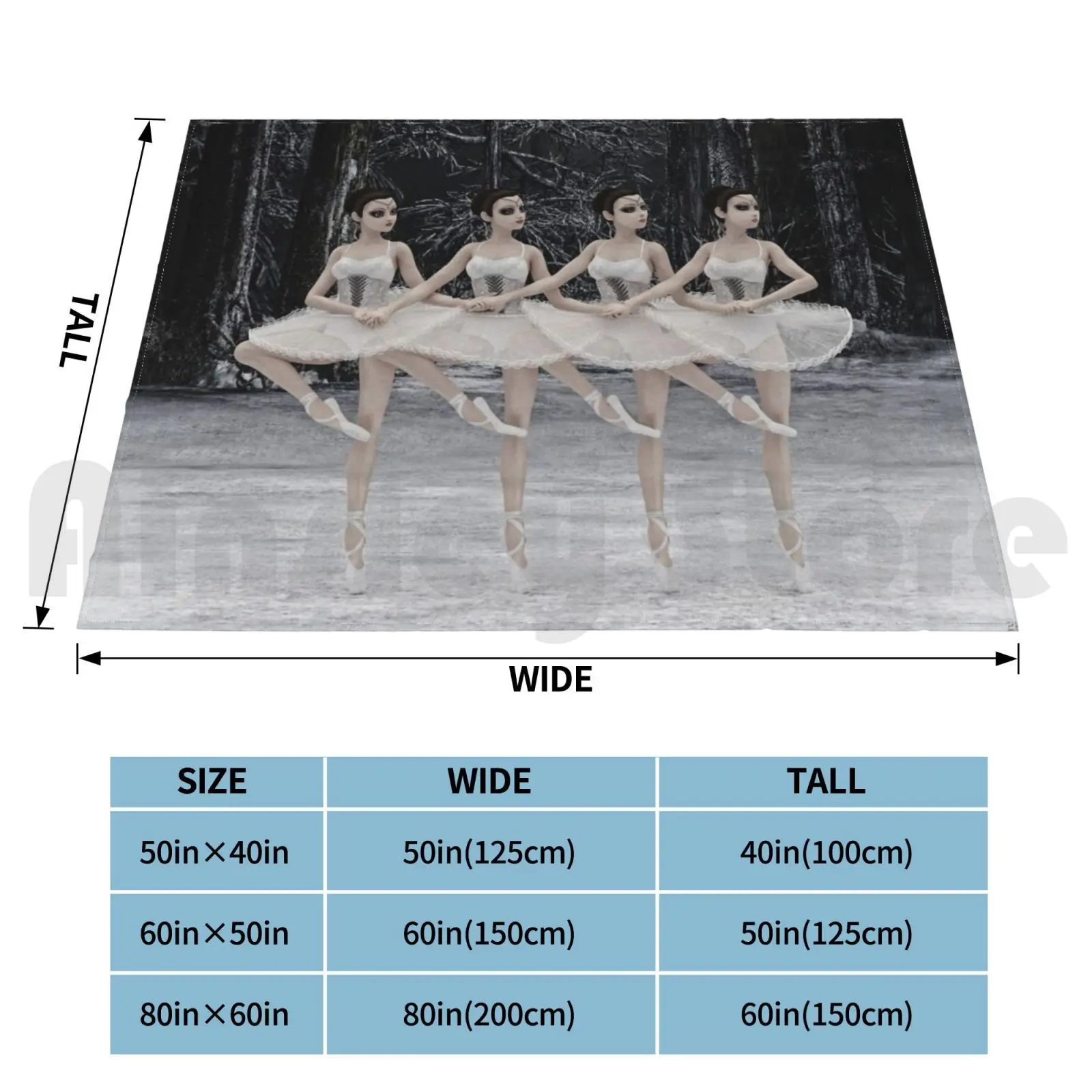 4 Little Swans Blanket Fashion Custom 4 Little Swans Swan Lake Dancing Ballet Ballet Line Toe Dancing Danse Des