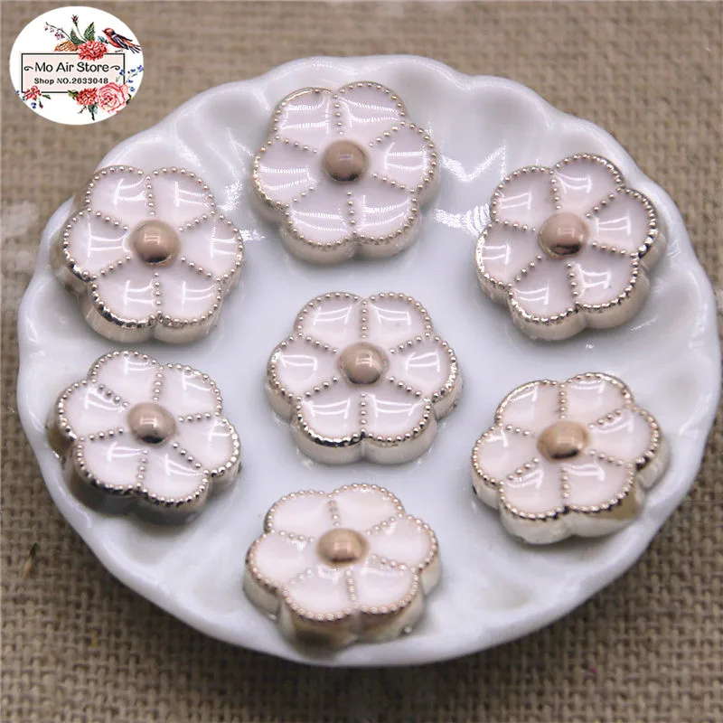 50 sztuk 11mm czerwony/czarny/białe płaskie powrotem uroczy kwiat domu ogród rzemiosło Cabochon Scrapbooking odzież akcesoria