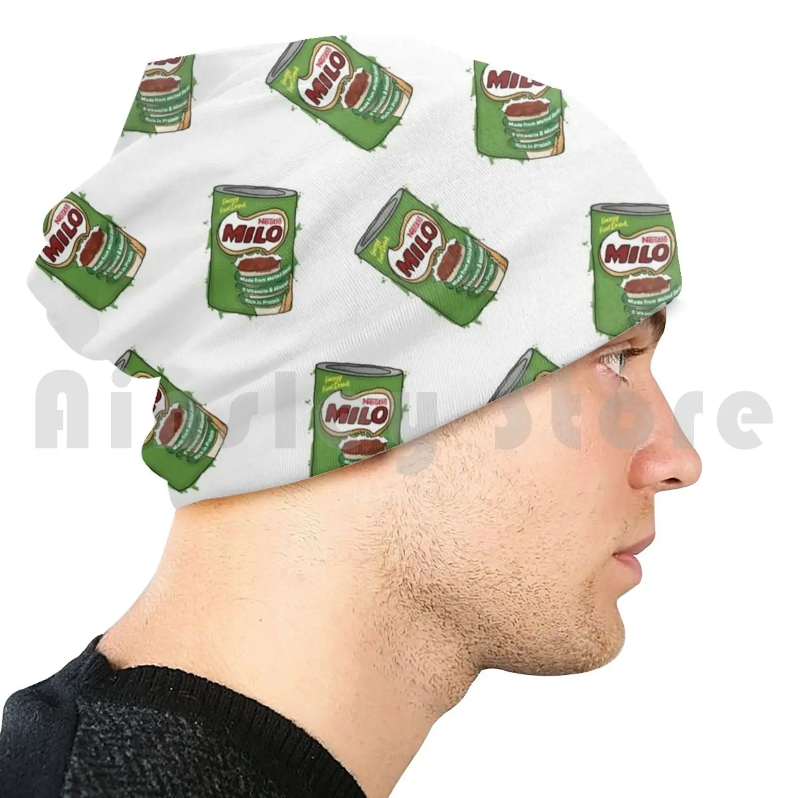 Gorros Chapéu de malha com impressão, Milo Drink, Milo Drink, Austrália, Malte Chocolate, Leite, Milkshake, 2683