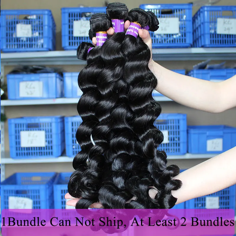 Human Hair Bundles With Closure Loose Wave Hair Extension Brazilian Virgin Hair Weave Bundles 100% Human Hair Deep Ever Beauty