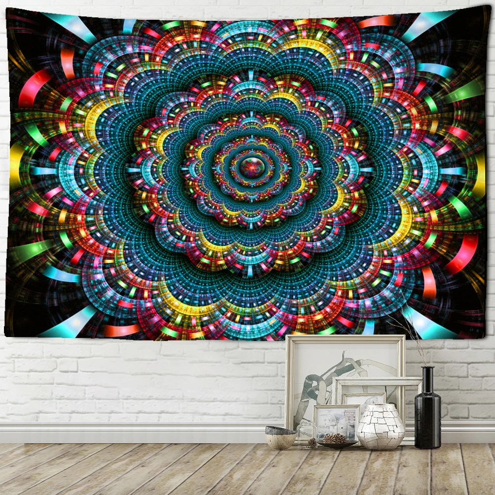 Psychedelic Mandala Tapestry Wall hanging Camping Tent Travel Mattress Bohemian Hippie Room Decor