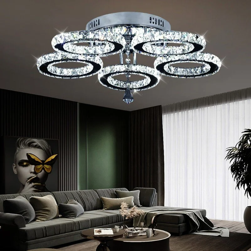 Crystal Nordic Decorative Led Ceiling Lamps Plafonniers Modern Chandelier Indoor Lighting Ceiling Lights Bedroom Dining Room