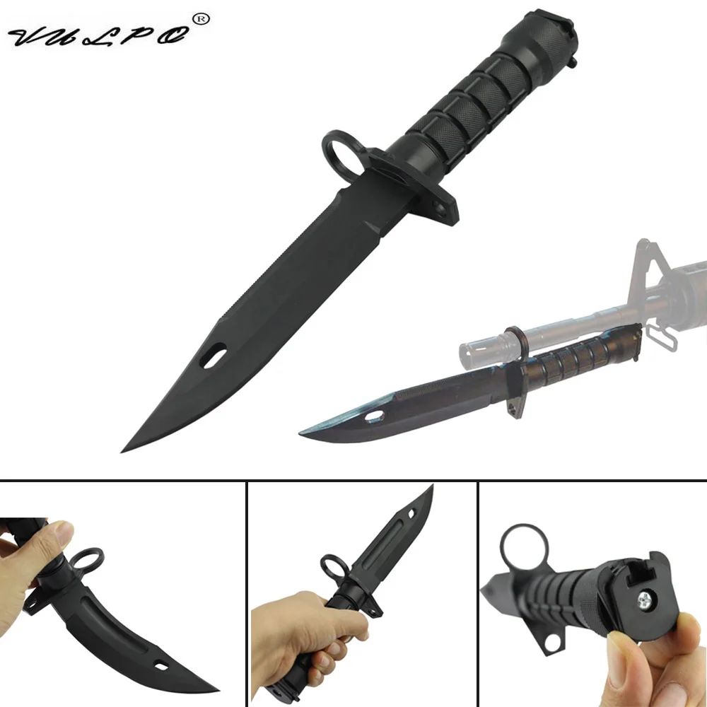 VULPO Airsoft Tactical Plastic M9 Dagger Cosplay Model Toy Knife Hunting Training CS Game Bayonet