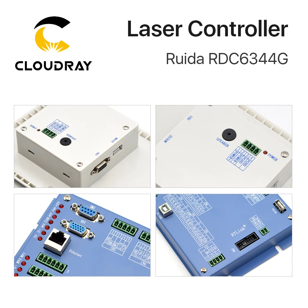 Cloudray-controlador láser DSP Ruida RD RDC6344G, Panel táctil de 7 ", Co2, para máquina de grabado y corte láser RDC DSP 6344G