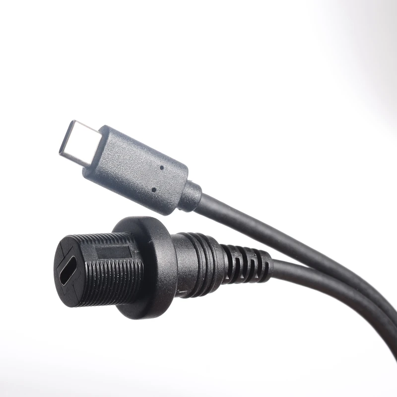 Cable de extensión de montaje USB tipo C 3,1 chapado en oro de 30cm para salpicadero de coche, barco, motocicleta, camión (USB-C 3,1 10gbps)