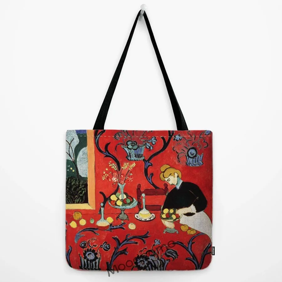 Henri Matisse Fauvism Famous Oil Painting Art Canvas Shoulder Grocery Tote Bag Fashion Woman Modern Art Large Shopping Handbag