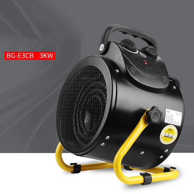 Black Household Heater Bathroom Heating Bedroom Heating Greenhouse Breeding Electric Heater Insulation Factory Hot Air Blower3kw