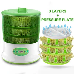 Electric Bean Sprouts Machine Household Green Seeds Growing Germinator Seedling Growth Bucket