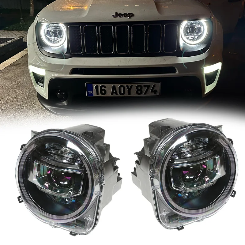 

For Jeep Renegade 2015-2021 LED Headlight Assembly Hi Low Beam DRL Plug and Play 2pcs