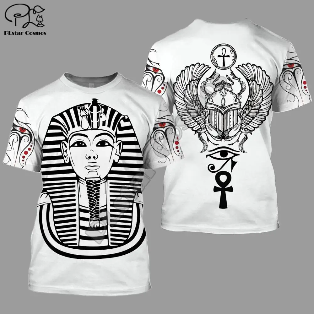 PLstar CosmosHorus Ancient Horus Egyptian God Eye of Egypt Pharaoh Anubis face 3dPrint T-shirt Men/Women Unisex Streetwear S-1 image 3