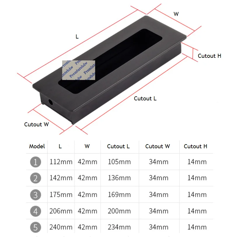 10Pcs Rectangle Brush Gold Matte Aluminum Recessed Flush Finger Pull Barn Sliding Pocket Door Cabinet Cupboard Closet