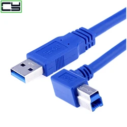 90 stopni prostopadły USB 3.0 A męski AM na USB 3.0 B typ męski BM USB3.0 kabel 0.6m 1m 1.8m 2FT 3FT 6FT do skanera, drukarki HDD