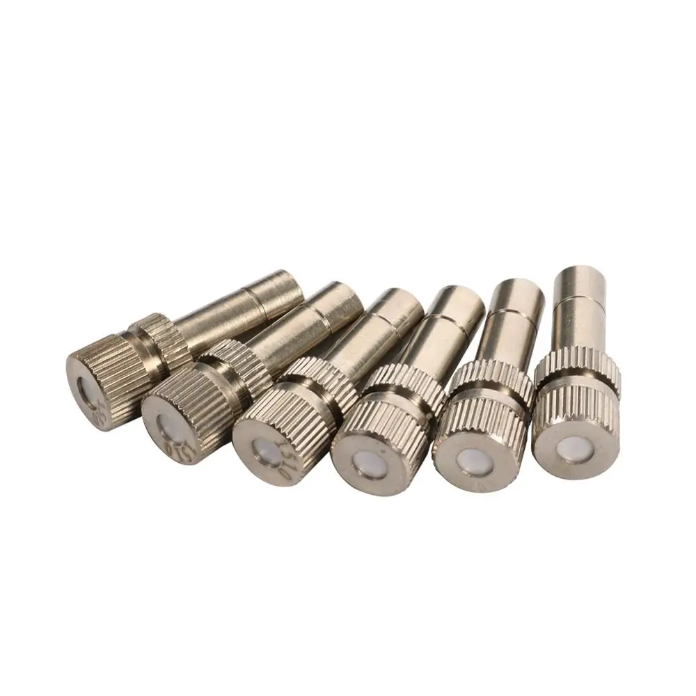 6mm Low Pressure Fine Atomization Nozzles 0.1~0.8mm Brass Misting Sprayers Irrigation Disinfection Cooling Fog Nozzle 5 Pcs