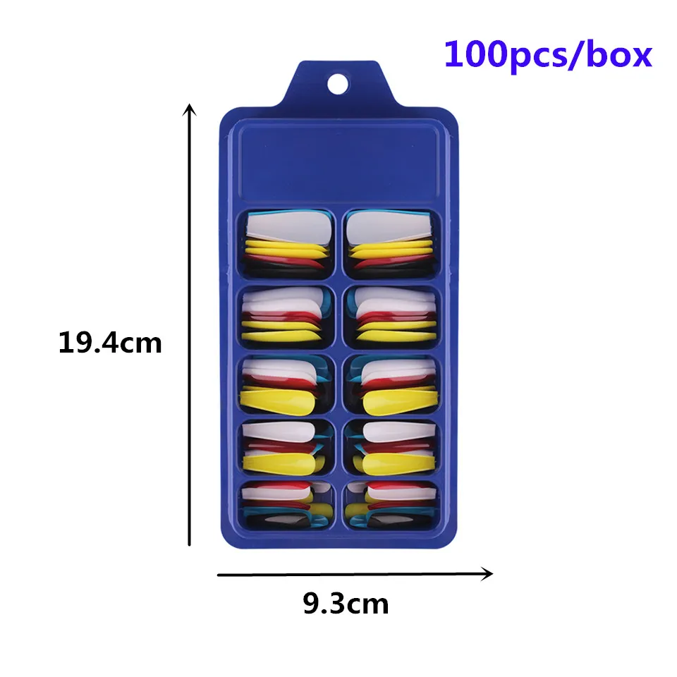 THINKSHOW 전문 다채로운 거짓 손톱 팁 전체 커버 가짜 손톱 긴 발레리나 네일 아트 팁 DIY 매니큐어 장식 도구