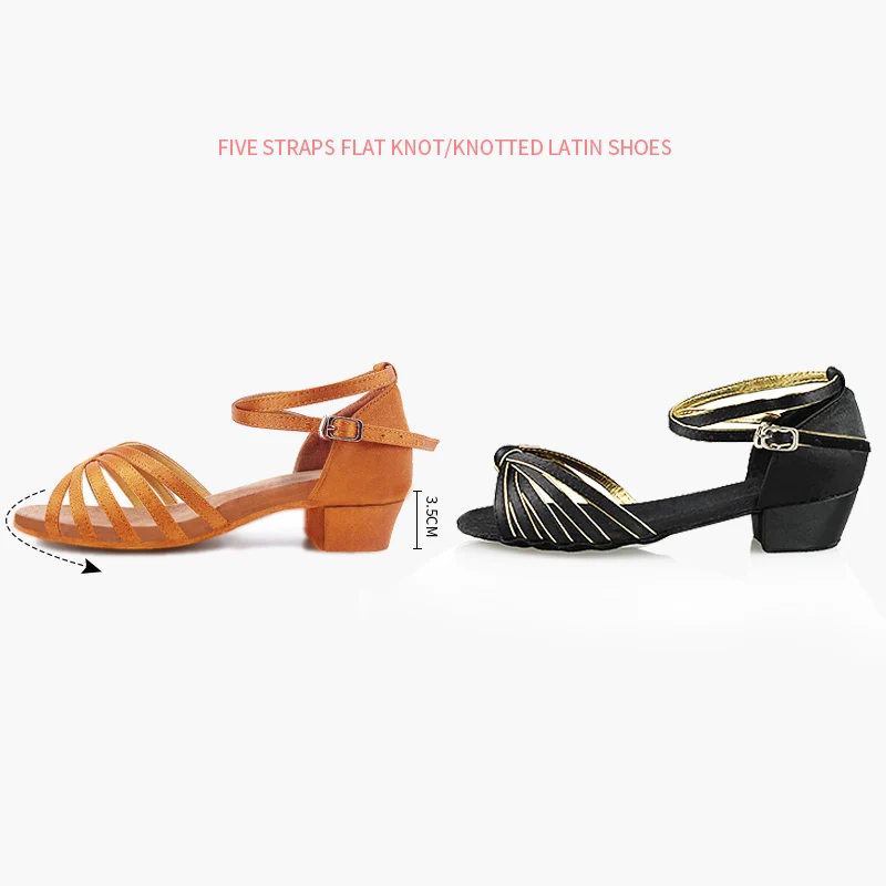 Mädchen Frauen Latein Schuhe Niedrigen Absatz Latino Salsa Moderne Ballsaal Satin Latein Schuhe Tango Salsa Rumba Latin Dance Schuhe – Detail 16