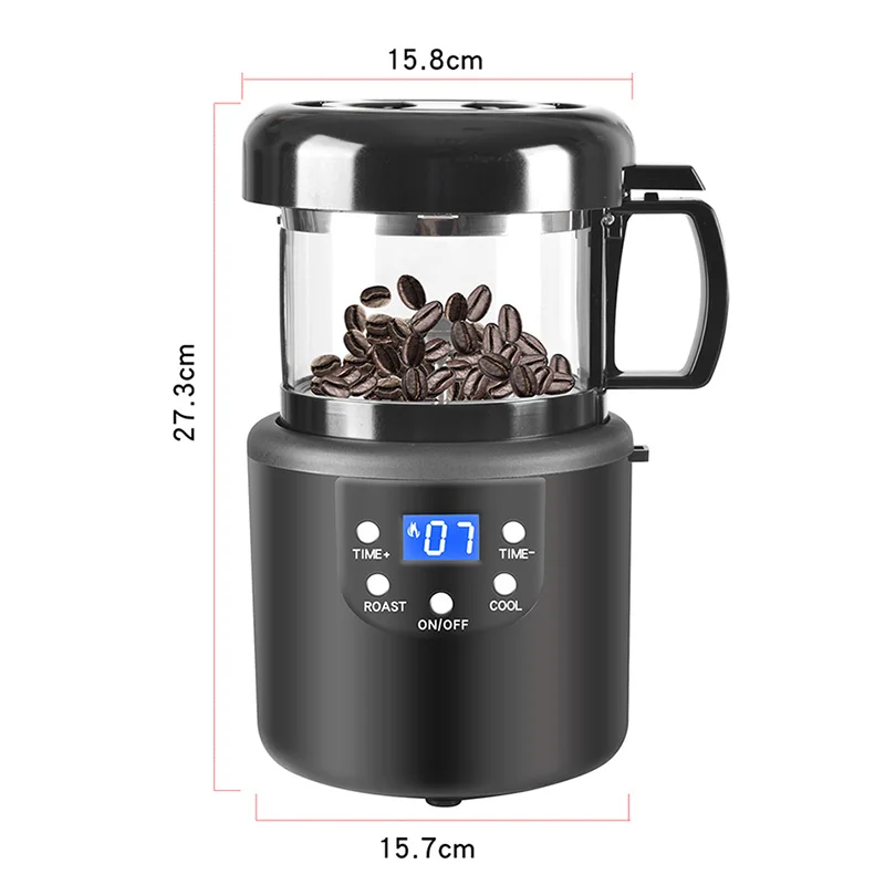 110V-220V Hot Air Coffee Roaster Household Small Bean Roaster Fast Roasting Bean Machine Raw Bean Roaster Coffee Appliance 1400W