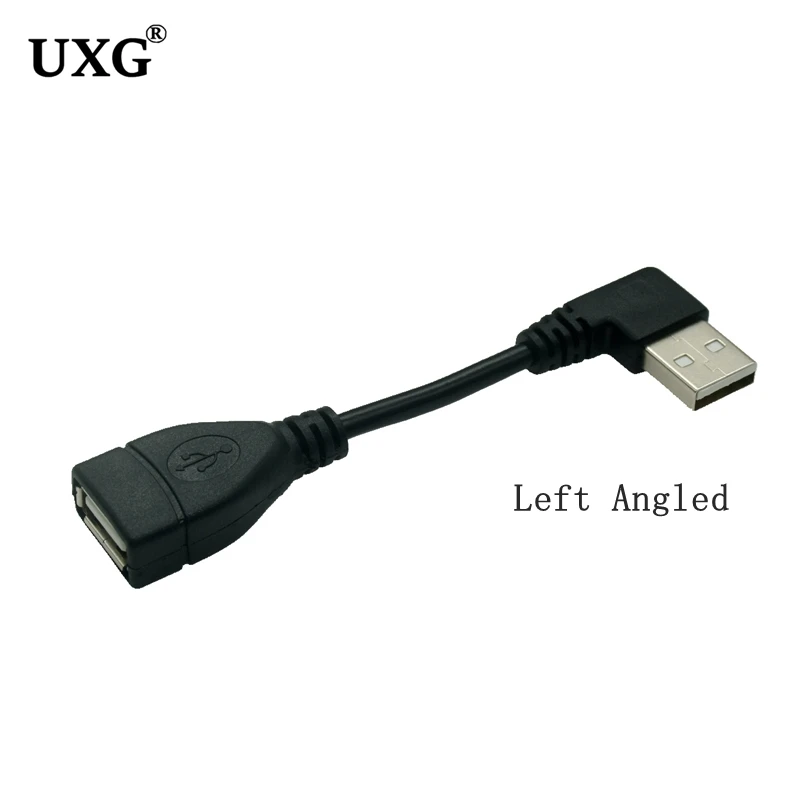 10cm 20cm USB 2.0 A Male to Female 90 Angled Extension Adaptor Short cable USB2.0 M/F right/left/down/up Black cable cord