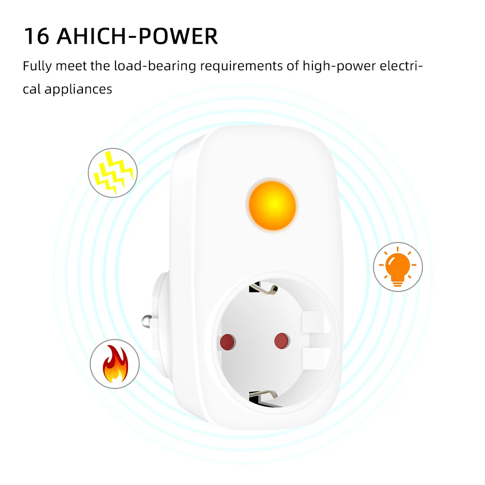 Smart Socket 16A EU French Power Plug 433Mhz Universal Remote Control Switch Controller 220V LED Programmable Electrical Outlets