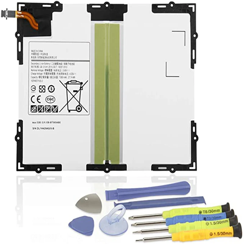 7XINbox 3.8V 7800mAh EB-BT585ABA EB-BT585ABE GH43-04628A Battery Replacement for Samsung Galaxy Tab A 10.1 SM-P580 P585 T580